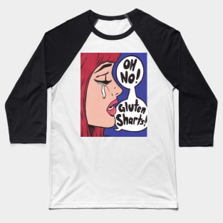 Oh No! Gluten Sharts! Comic Girl Baseball T-Shirt